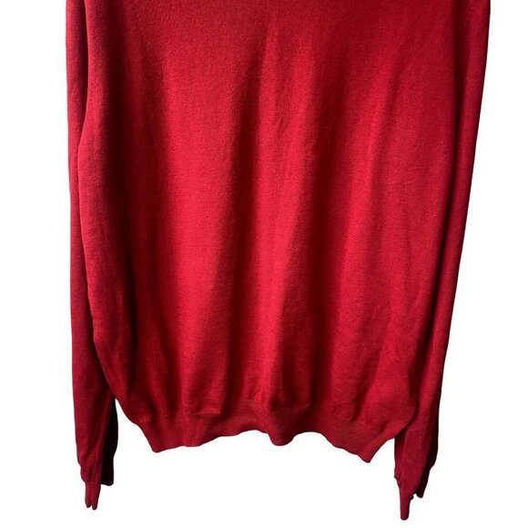 Foxcroft Mens Cotton Cashmere Sweater XXL 2XL Red Grandpa V Neck Quiet Luxury - Picture 3 of 5